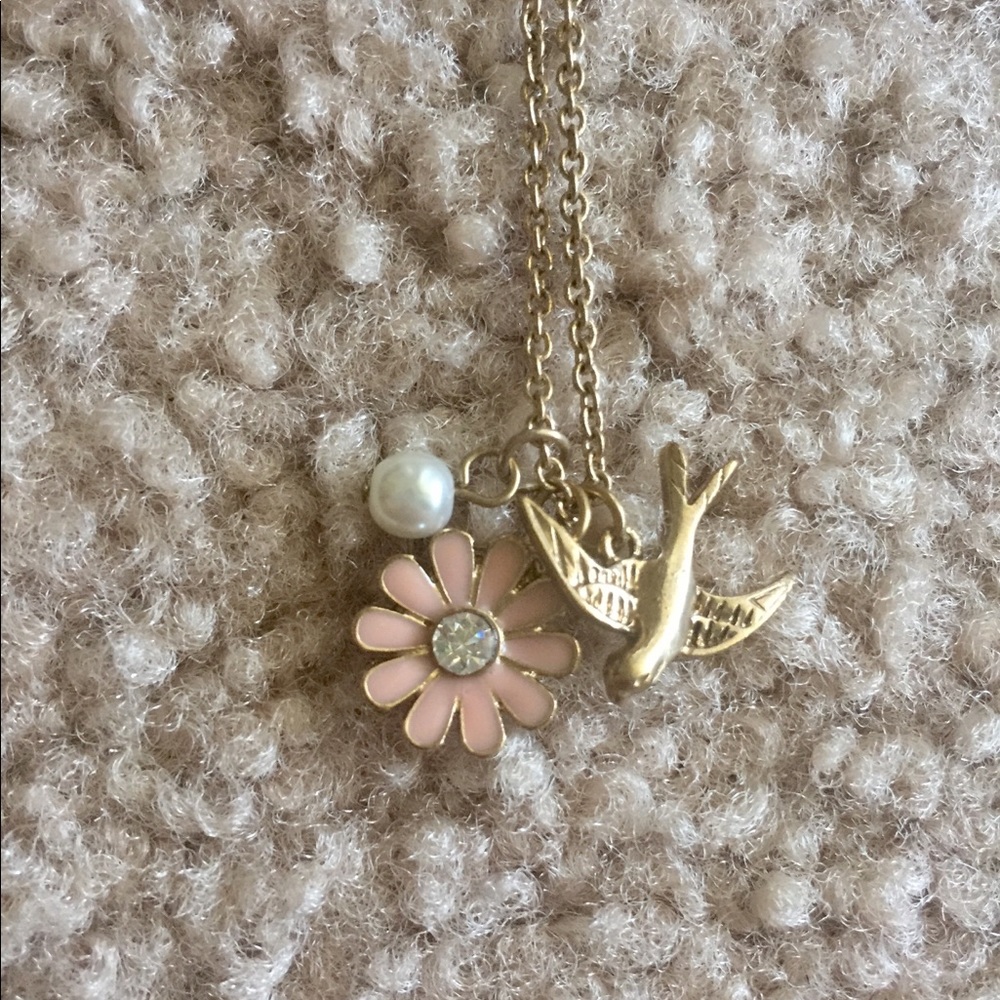 Flower charm necklace